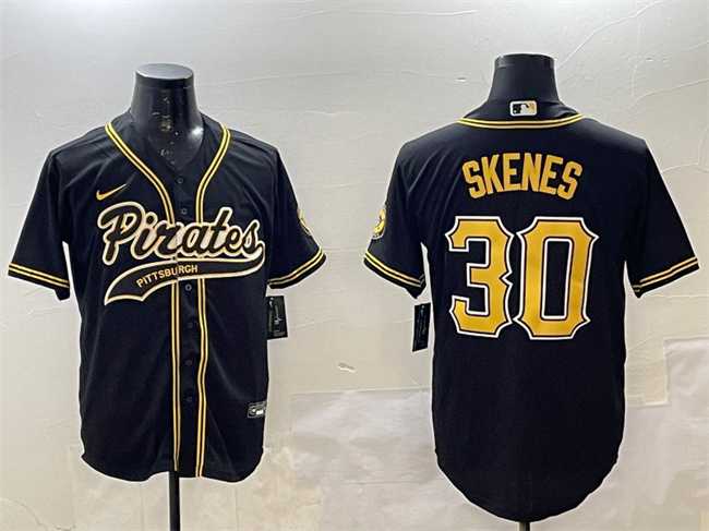 Men%27s Pittsburgh Pirates #30 Paul Skenes Black Cool Base Stitched Jersey->pittsburgh pirates->MLB Jersey